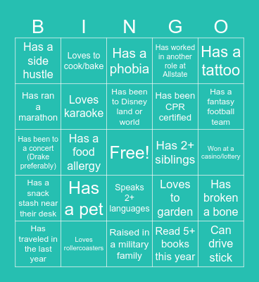 CNL2 ICEBREAKER BINGO Card