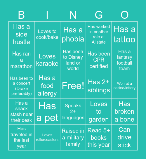 CNL2 ICEBREAKER BINGO Card