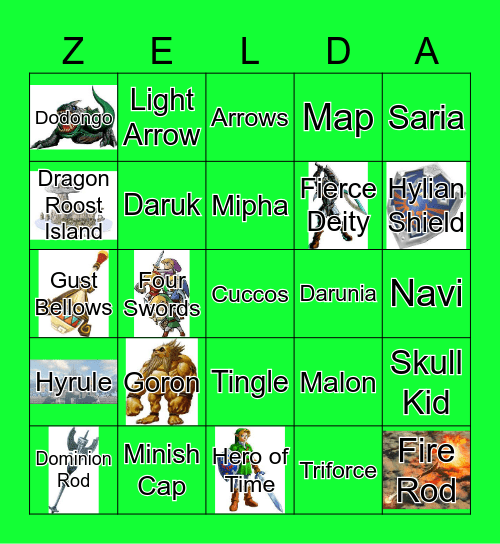 Legend of Zelda BINGO! Bingo Card
