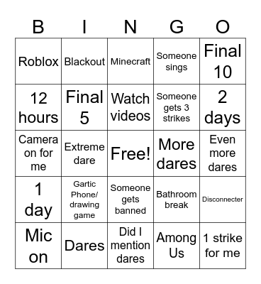 My LTLVC Bingo Card