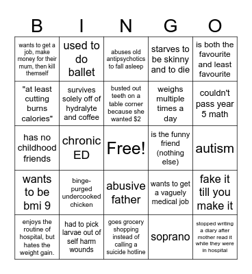 are you harmony? Bingo Card