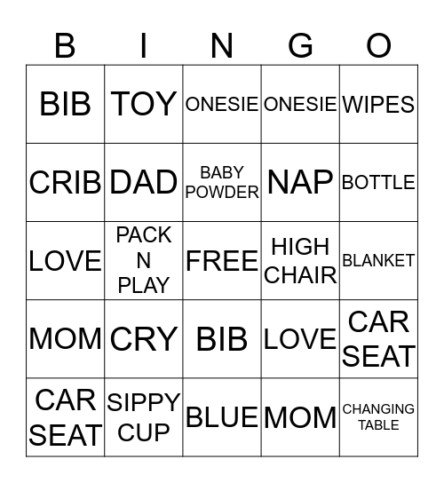 IT'S A BOY!!! Bingo Card