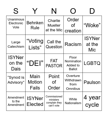 2023 Convention Bingo Card