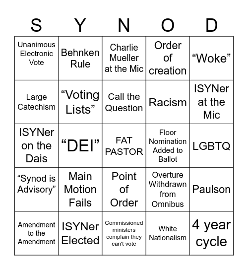 2023 Convention Bingo Card