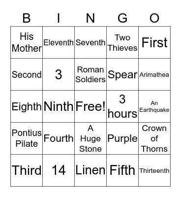 Stations of the Cross Bingo Card
