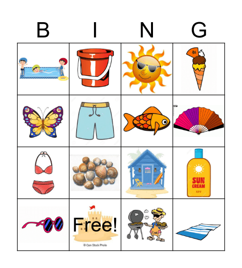 zomer bingo Card