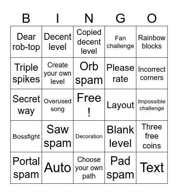 GD recent tab bingo Card