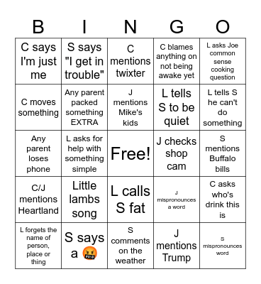 Family bingo Card