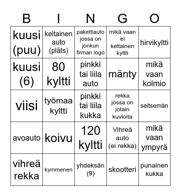 Tomaksen juttu Bingo Card