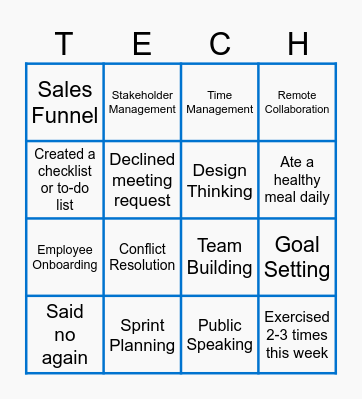 Inclusive Tech Term Bingo Card