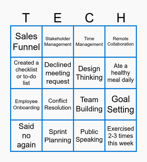 Inclusive Tech Term Bingo Card