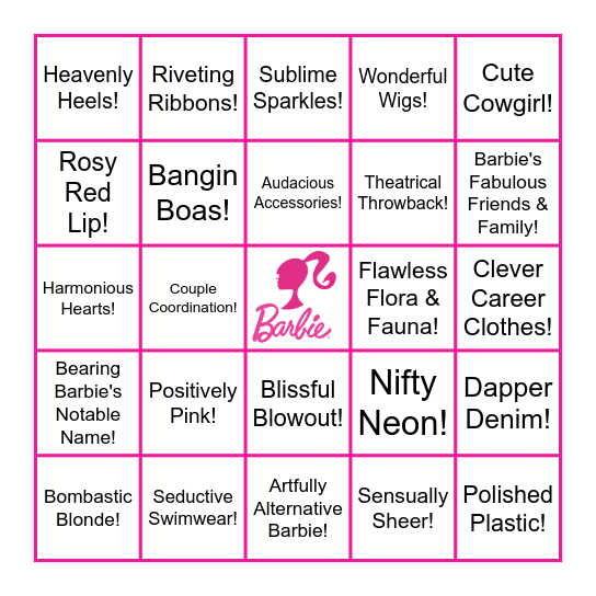 Barbie Bingo! Bingo Card