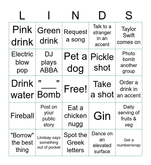 Birthday Bingo Card