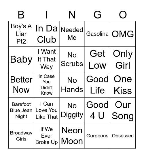 B.I.N.G.O. Bingo Card