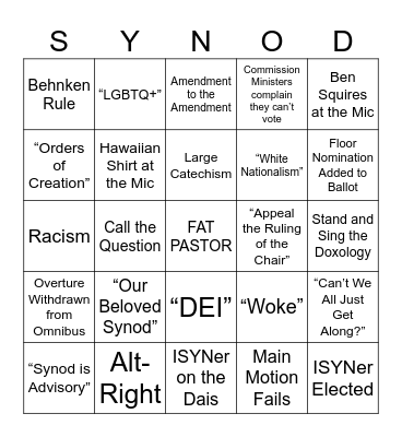 2023 Convention Bingo Card