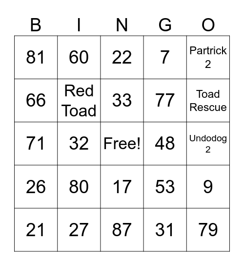 SMM2 Story Mode Bingo Card