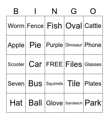 Walking Bingo Card