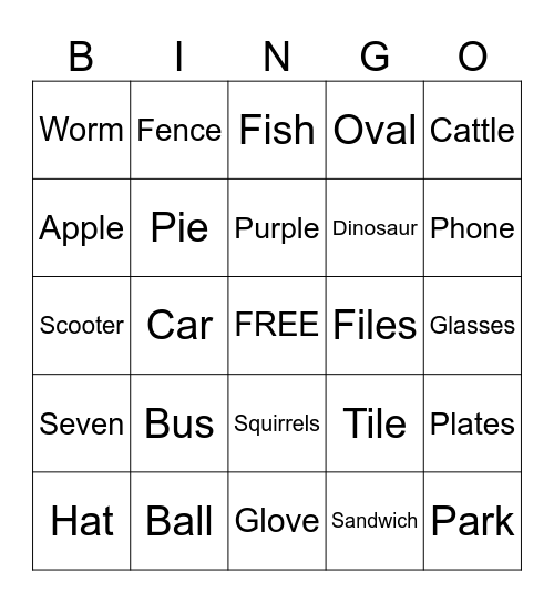 Walking Bingo Card