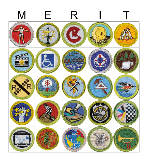 Merit Badge Bingo Card