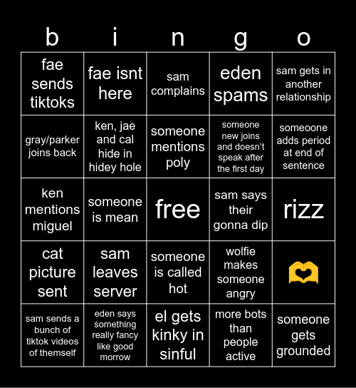 fruity tavern bingo card Bingo Card