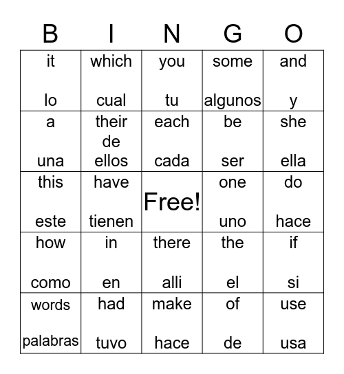 Seuss Bingo Card