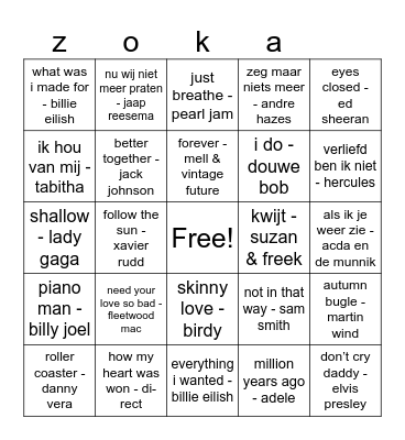 relax bingo Card