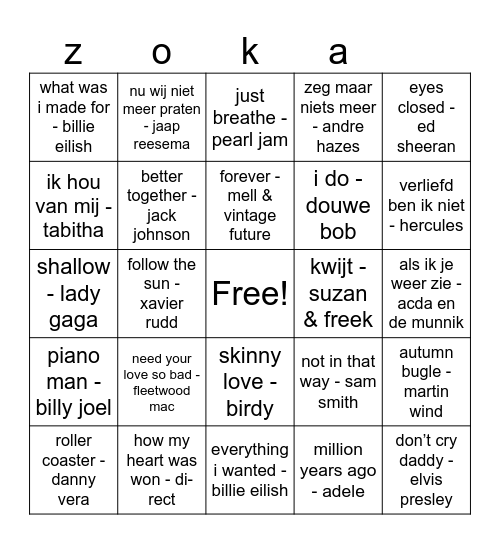 relax bingo Card