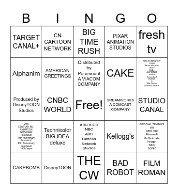 ELEMENTAL Closing Logos Bingo Card