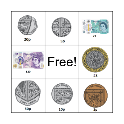 Money Bingo Card