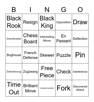 Chess Bingo Card