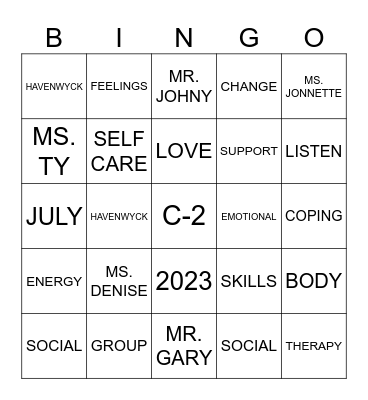 HAVENWYCK Bingo Card