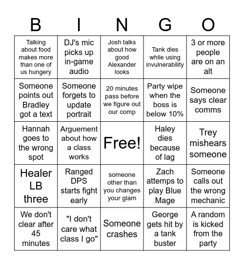 Coils Bingo Card