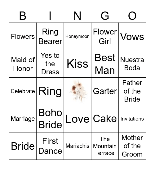 BOHO BRIDAL Bingo Card