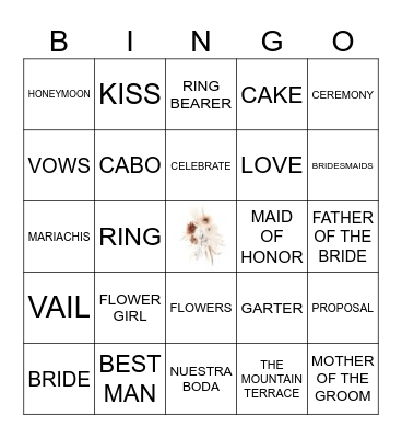 BOHO BRIDAL Bingo Card