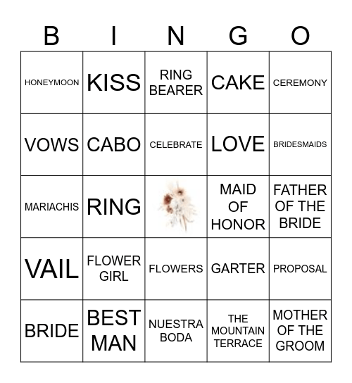 BOHO BRIDAL Bingo Card