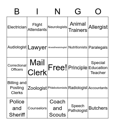 Career Bingo  Bingo Card