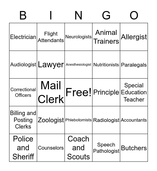 Career Bingo  Bingo Card