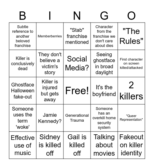 6cream Bingo Card