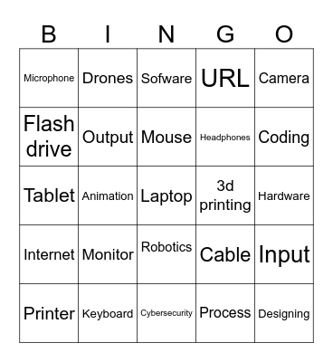 Technology Bingo Card
