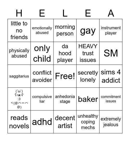 helea's bingo! Bingo Card