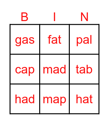 spelling mon 31/7/2023 Bingo Card