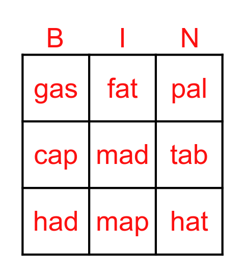spelling mon 31/7/2023 Bingo Card