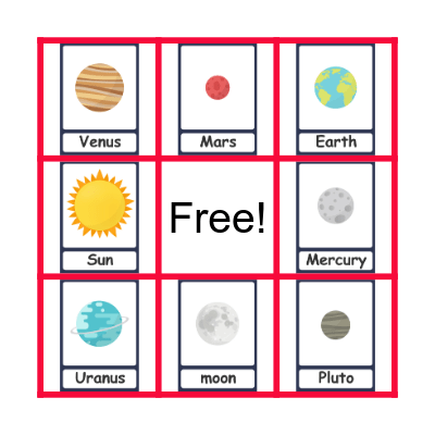 Planet Bingo Card