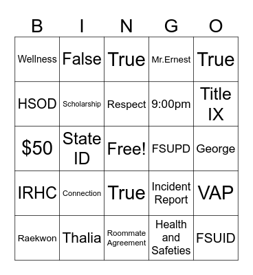 Policy/GRL Bingo Card