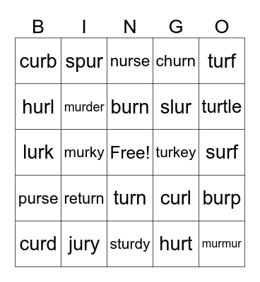 ur Bingo Card