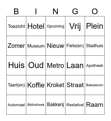 Alsare Taalbingo Centrum Bingo Card