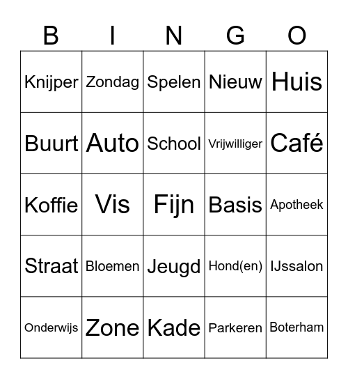 Taalbingo Kralingen/Crooswijk Bingo Card