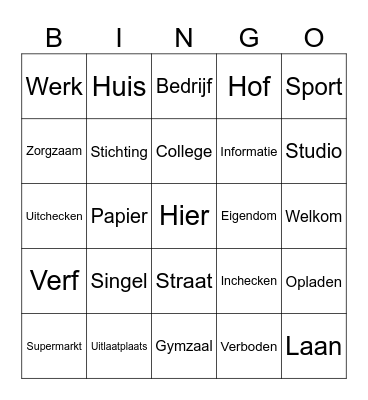 Taalbingo Overschie Bingo Card