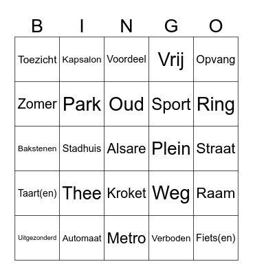 Taalbingo Centrum Bingo Card
