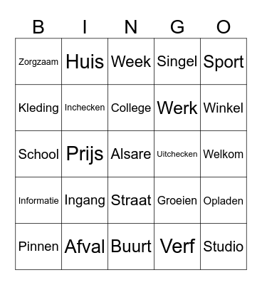 Taalbingo Overschie Bingo Card